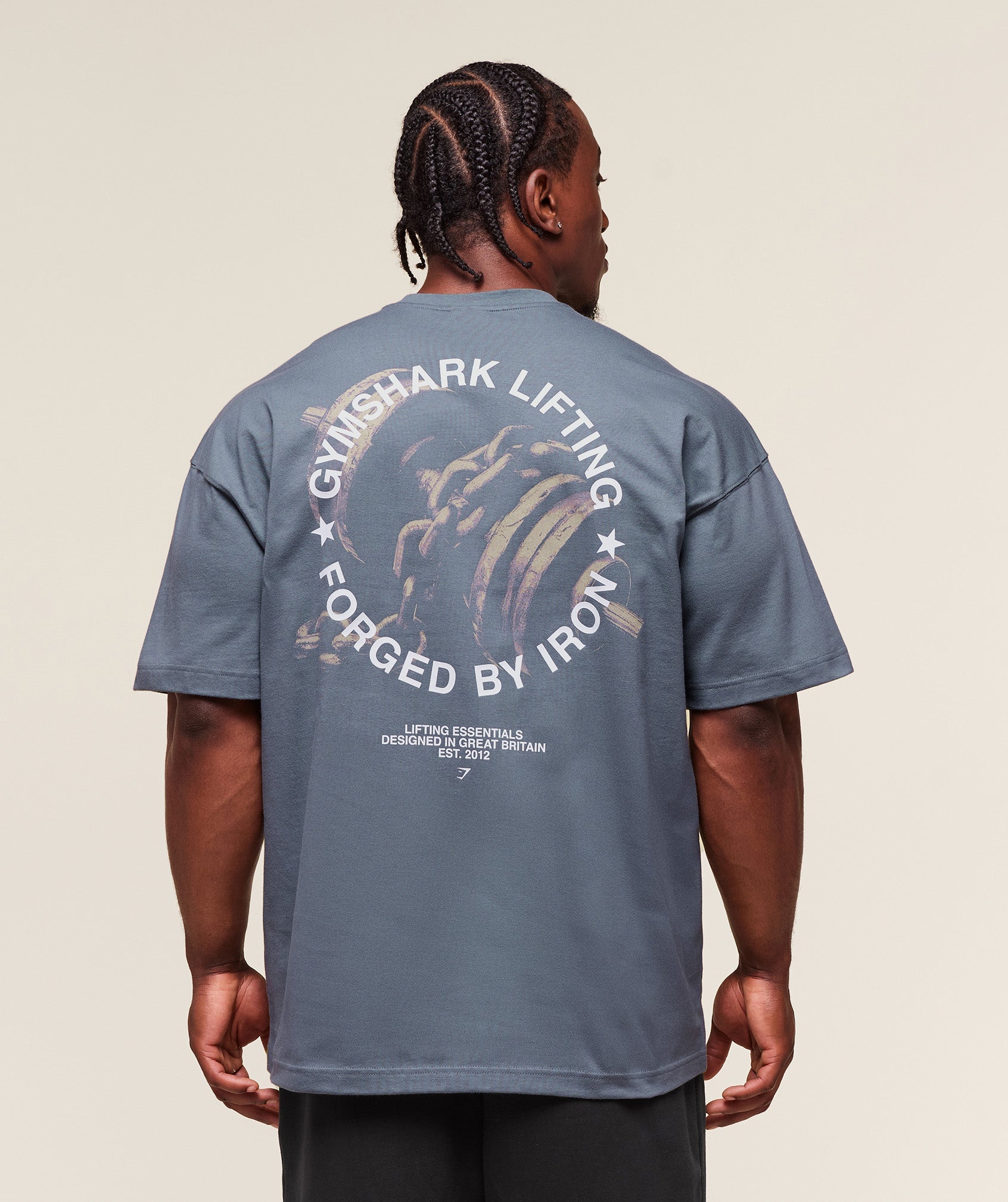 Gymshark Forged By Iron T-Shirt Iron Blue