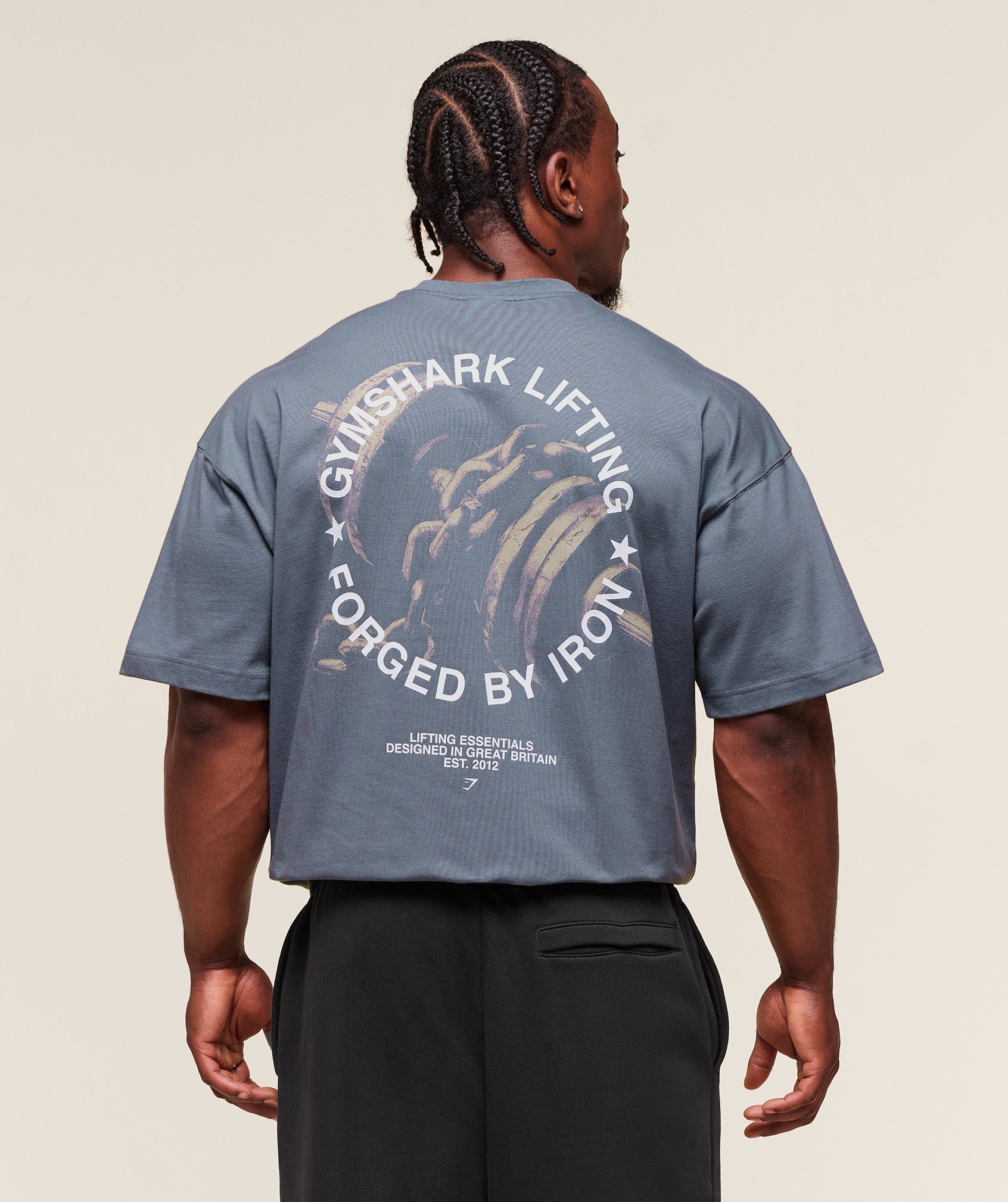 Gymshark Forged By Iron T-Shirt Iron Blue