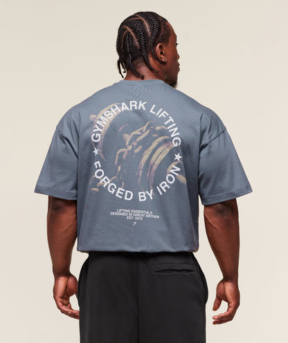 Gymshark Forged By Iron T-Shirt Iron Blue