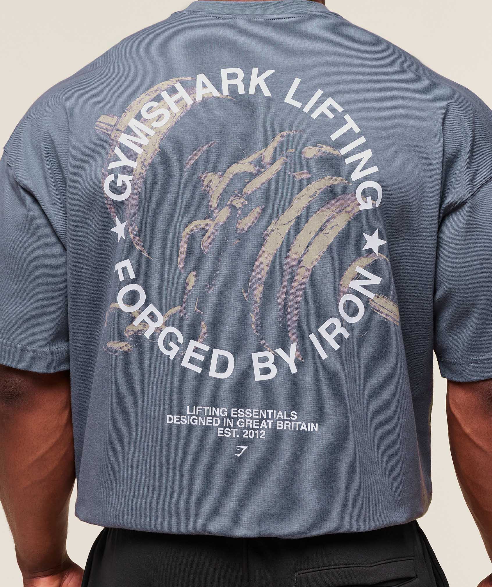 Gymshark Forged By Iron T-Shirt Iron Blue