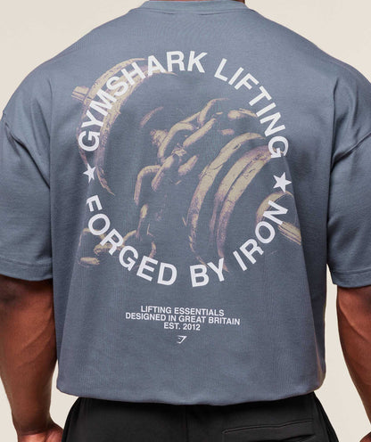 Gymshark Forged By Iron T-Shirt Iron Blue