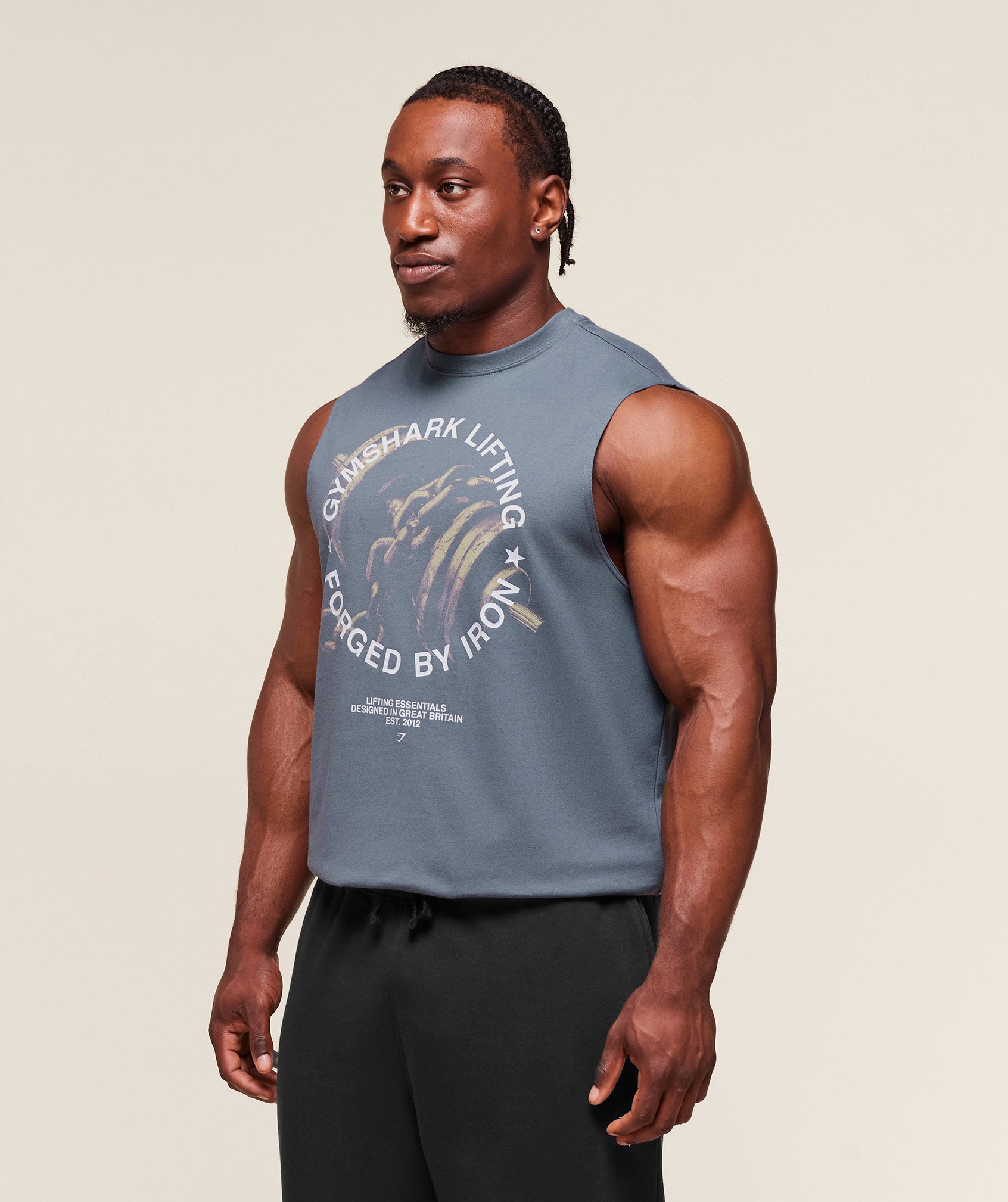 Gymshark Forged By Iron Tank Iron Blue