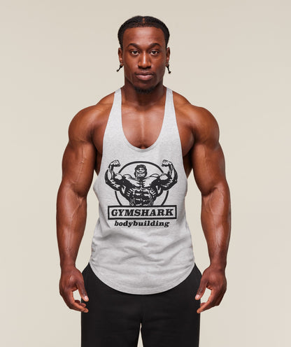 Gymshark Double Bicep Stringer Light Grey Core Marl