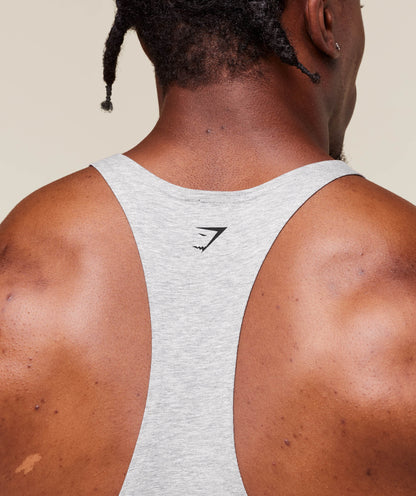 Gymshark Double Bicep Stringer Light Grey Core Marl