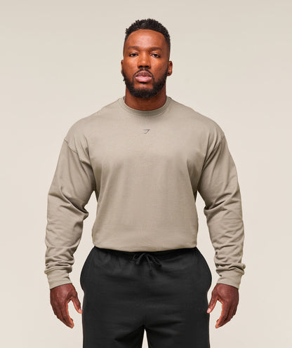 Gymshark We Do Gym Long Sleeve T-Shirt Linen Brown