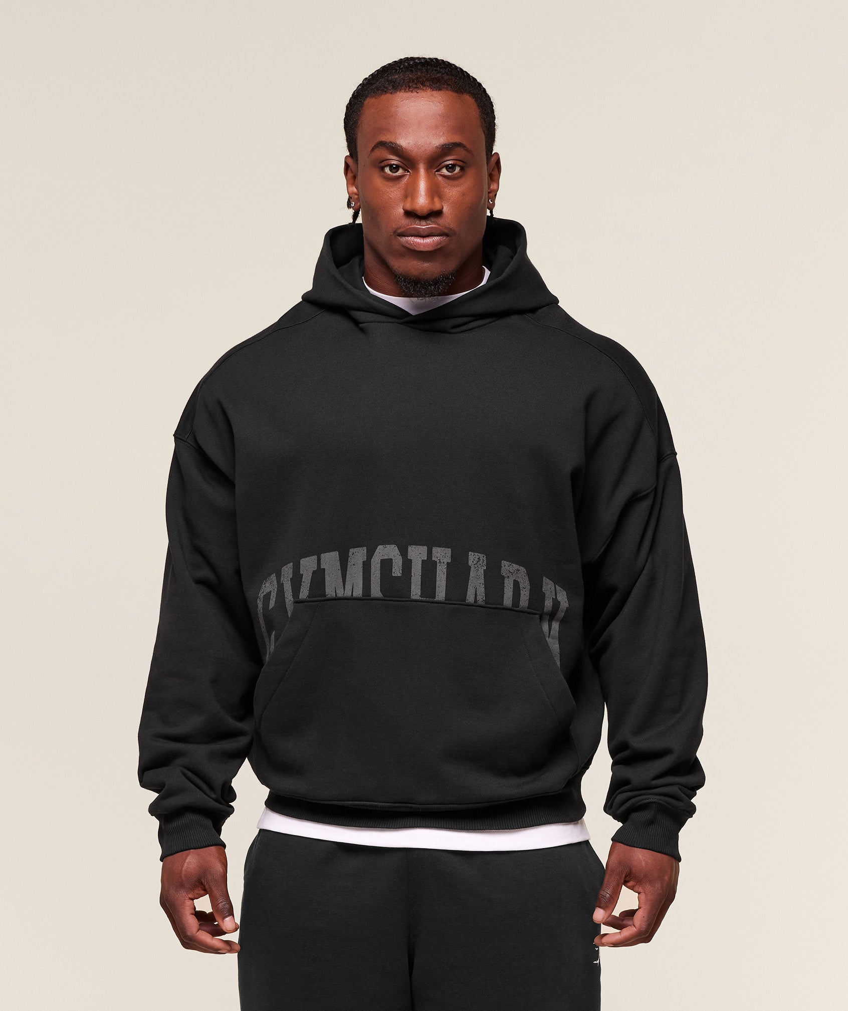 Gymshark Pocket Graphic Hoodie Black
