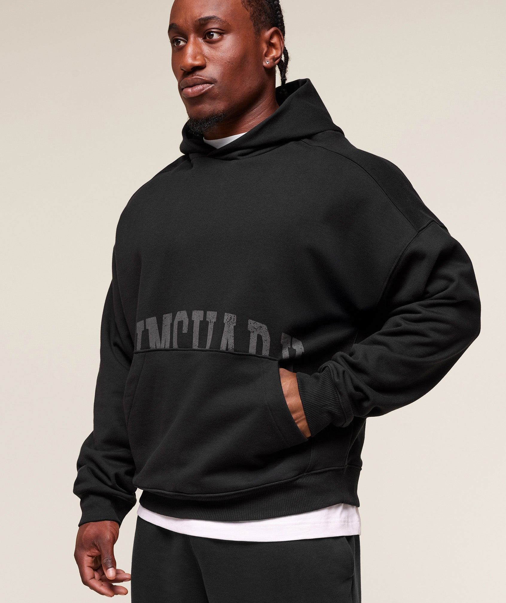Gymshark Pocket Graphic Hoodie Black