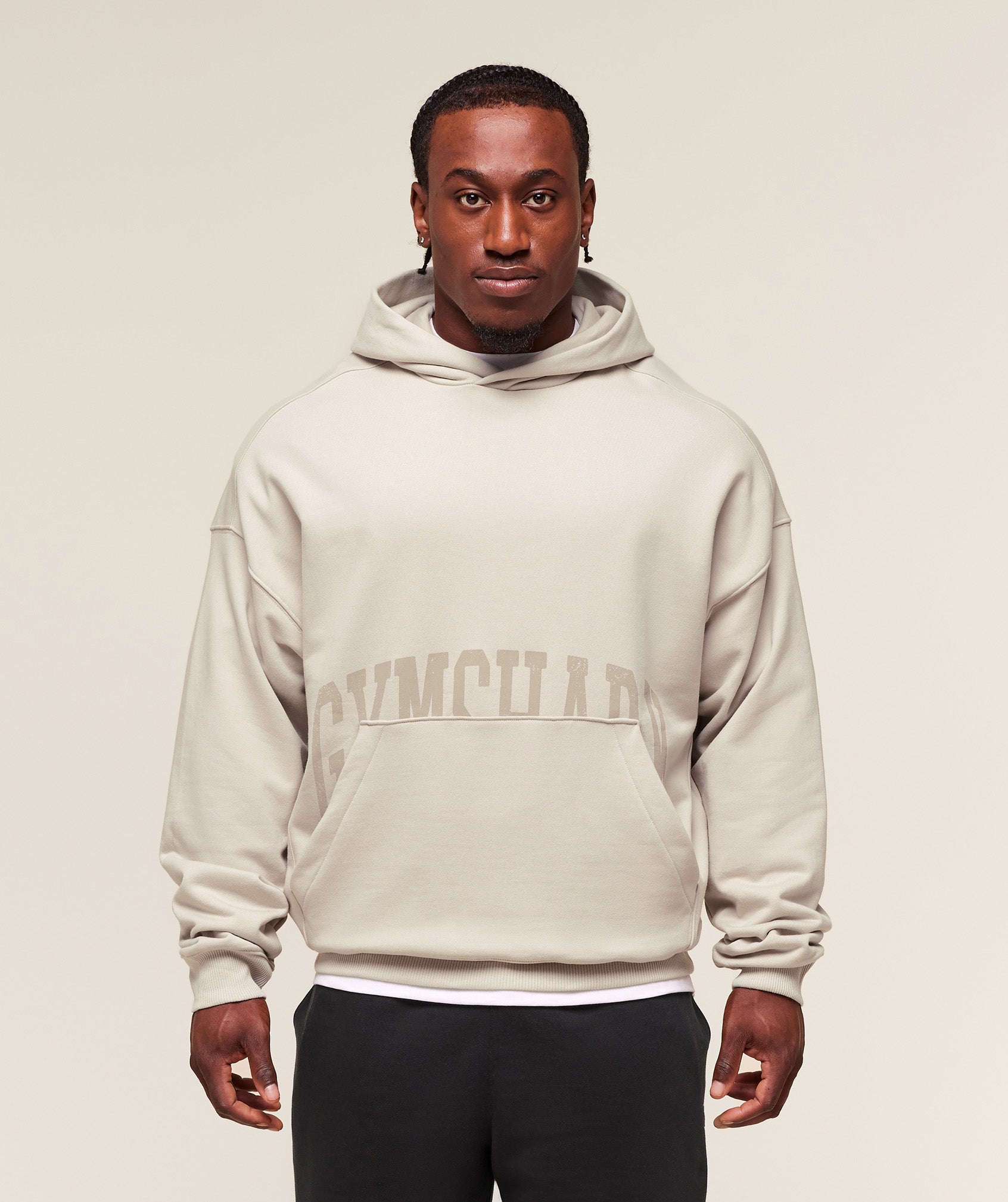 Gymshark Pocket Graphic Hoodie Pebble Grey