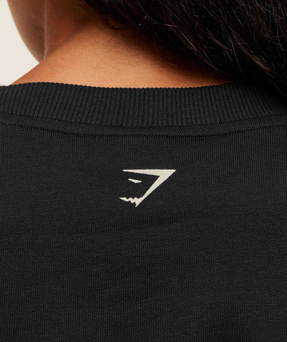 Women's Gymshark Lifting Club Graphic Oversized Crew Neck Black