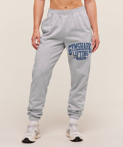 Women's Gymshark Lifting Club Graphic Joggers Light Grey Core Marl