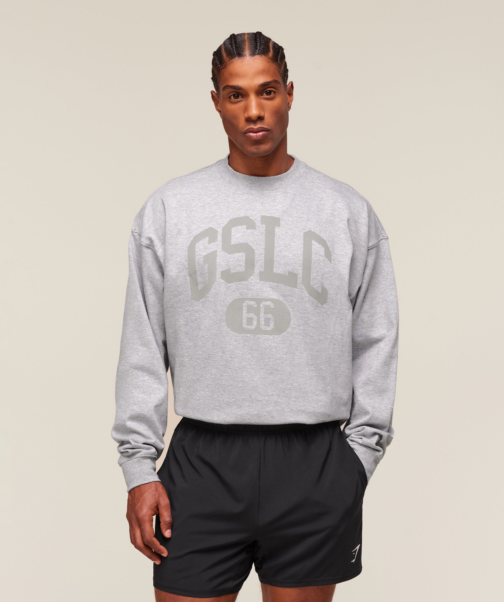 Gymshark Gslc Long Sleeve T-Shirt Light Grey Core Marl
