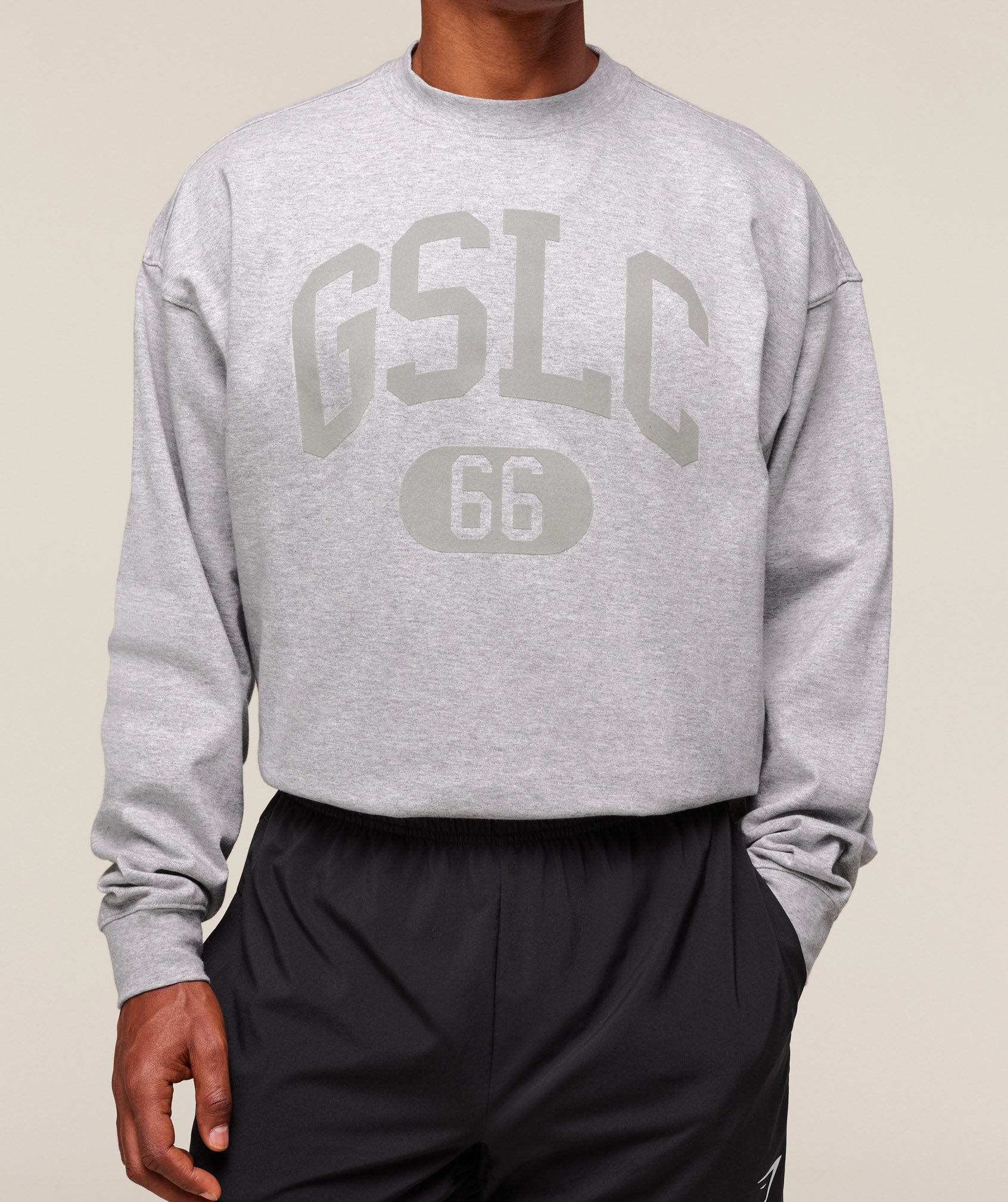Gymshark Gslc Long Sleeve T-Shirt Light Grey Core Marl