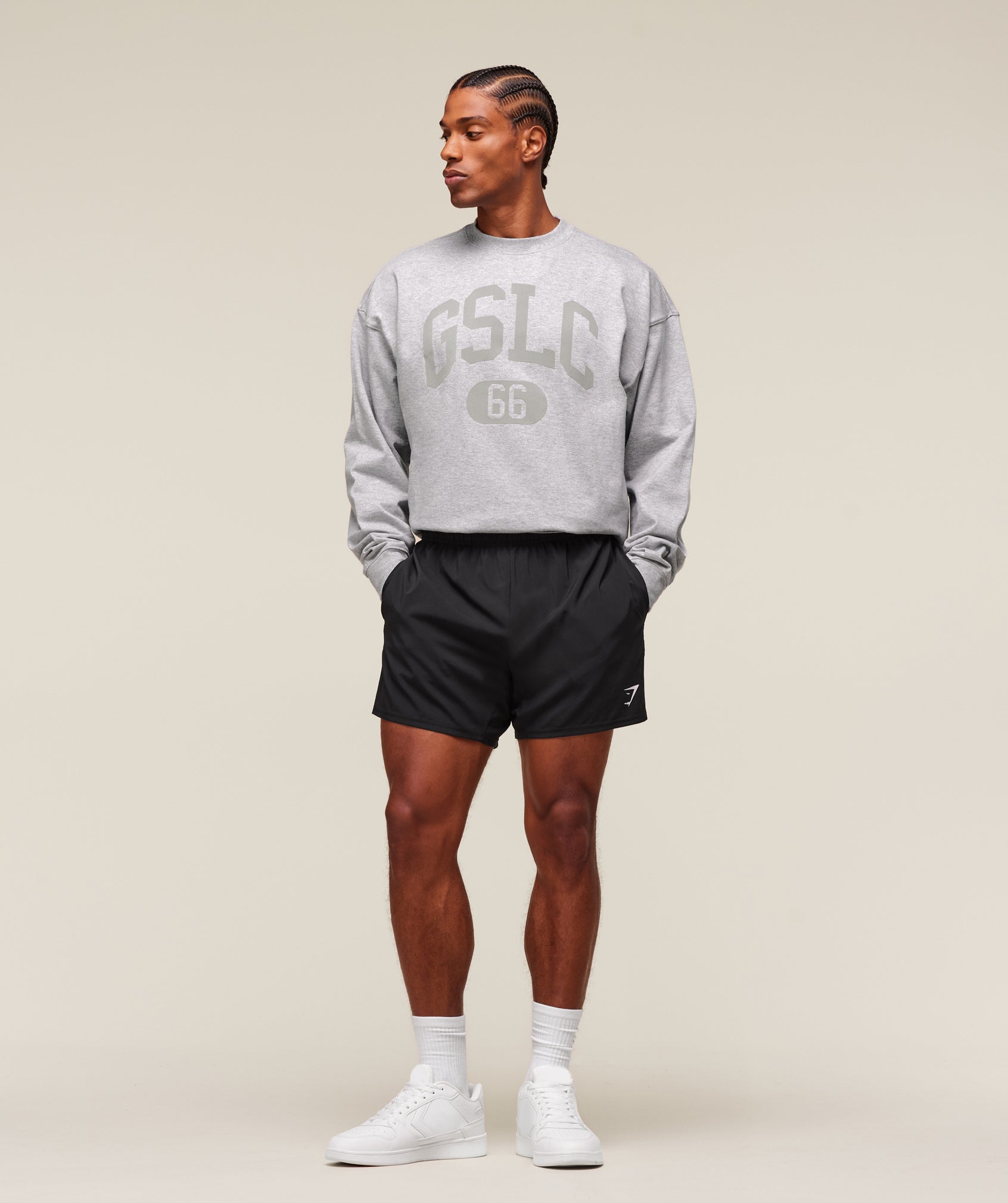 Gymshark Gslc Long Sleeve T-Shirt Light Grey Core Marl
