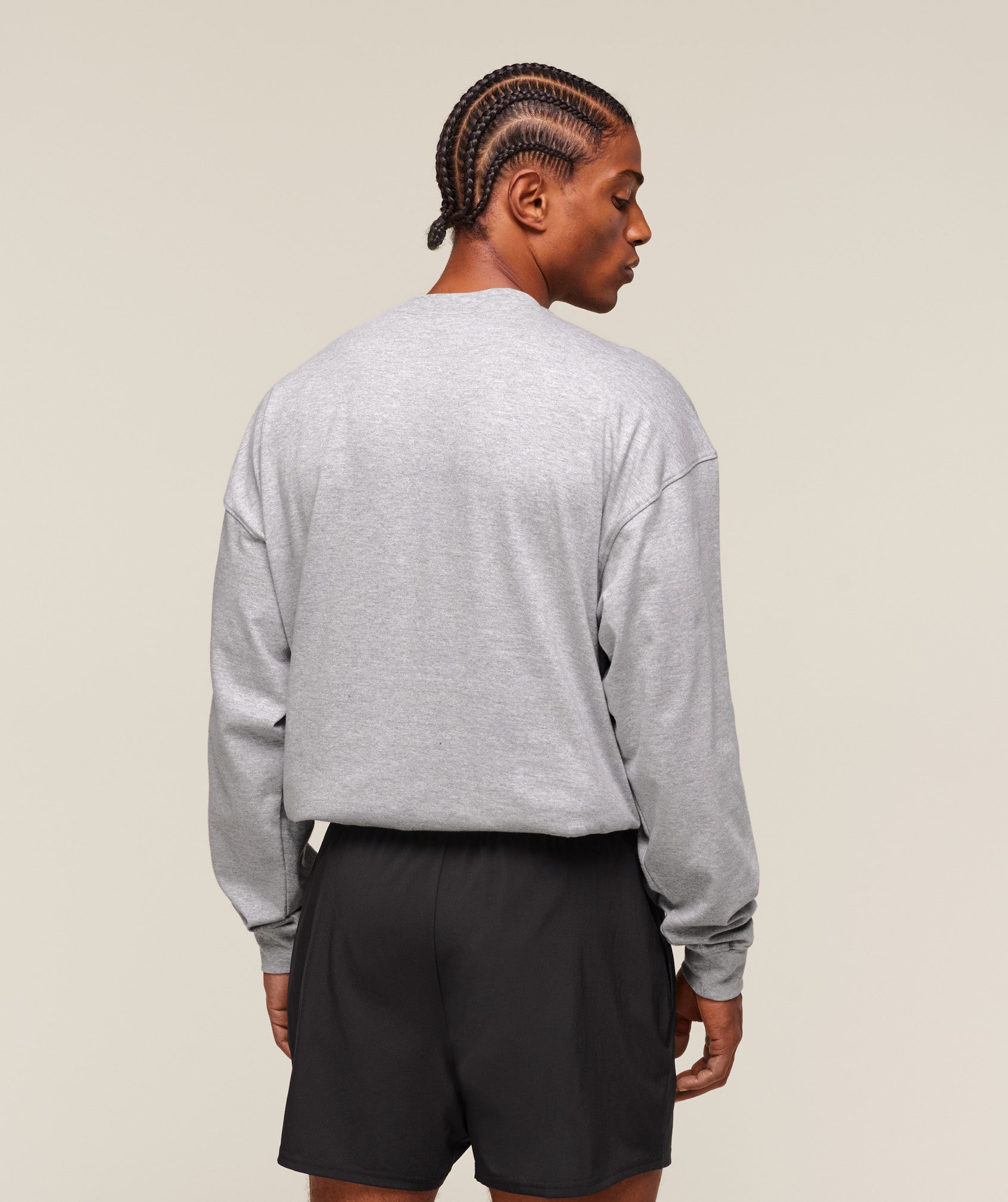Gymshark Gslc Long Sleeve T-Shirt Light Grey Core Marl