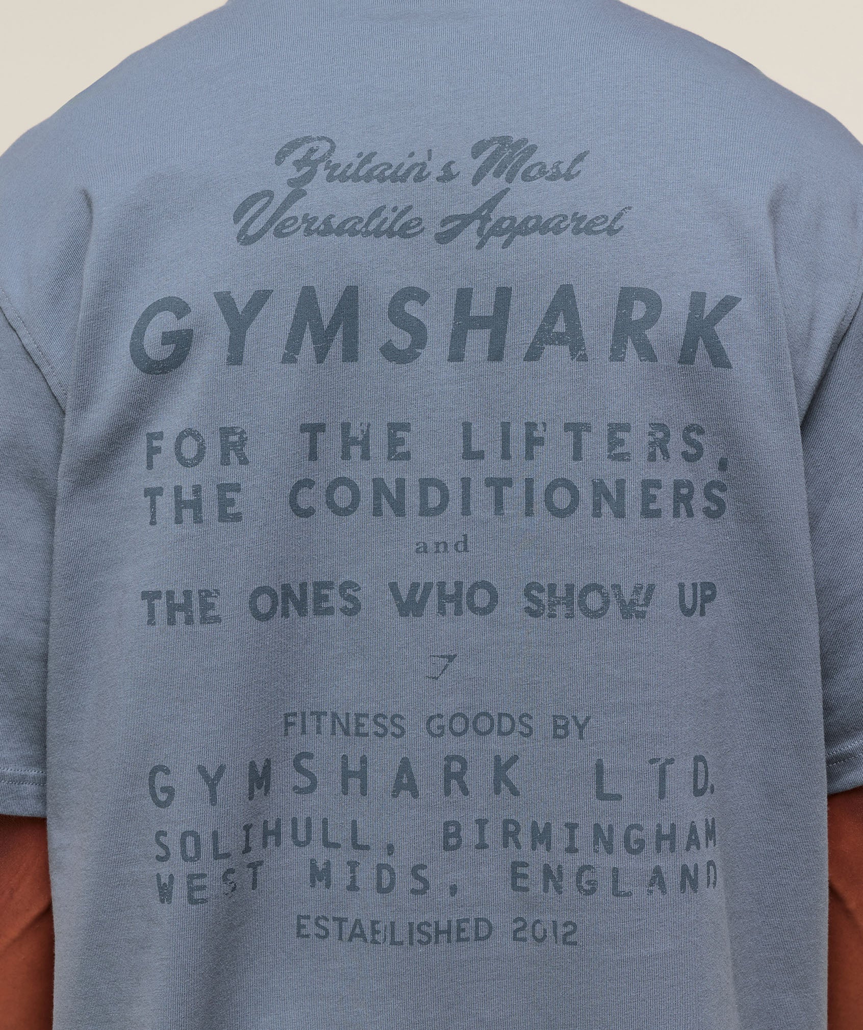 Gymshark For The Lifters Boxy T-Shirt Iron Blue
