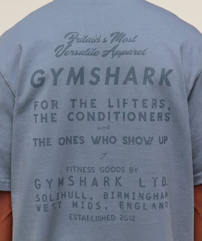 Gymshark For The Lifters Boxy T-Shirt Iron Blue