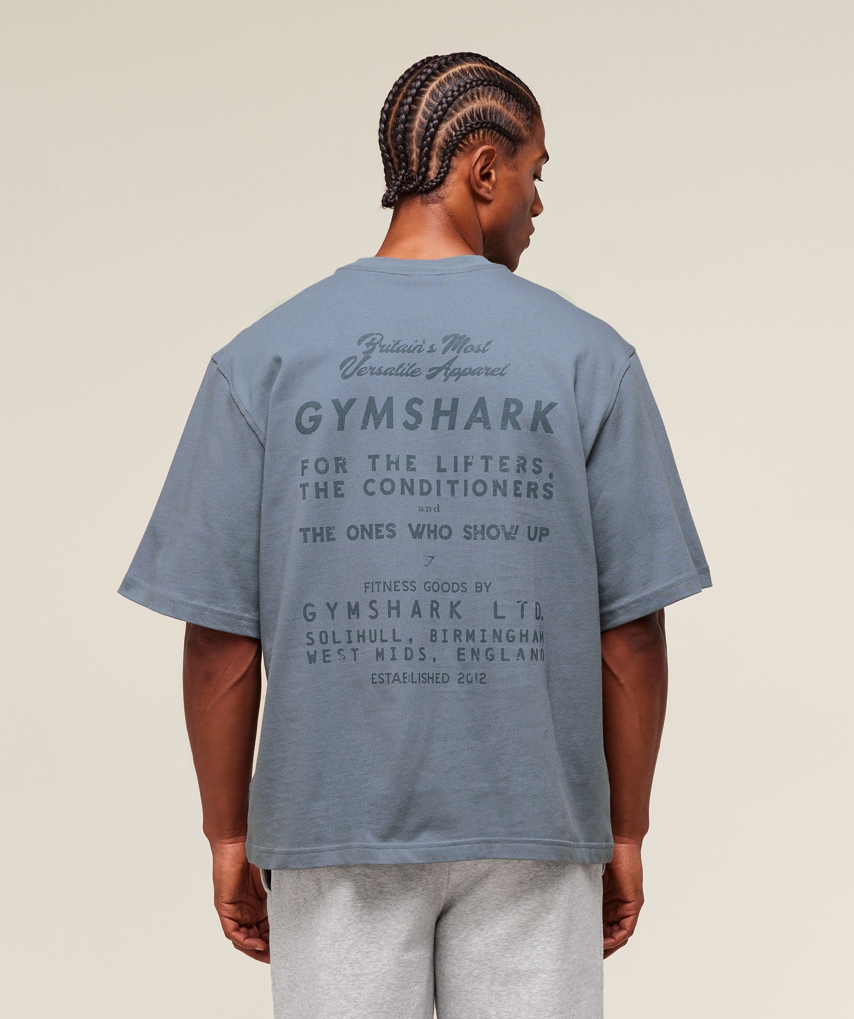 Gymshark For The Lifters Boxy T-Shirt Iron Blue