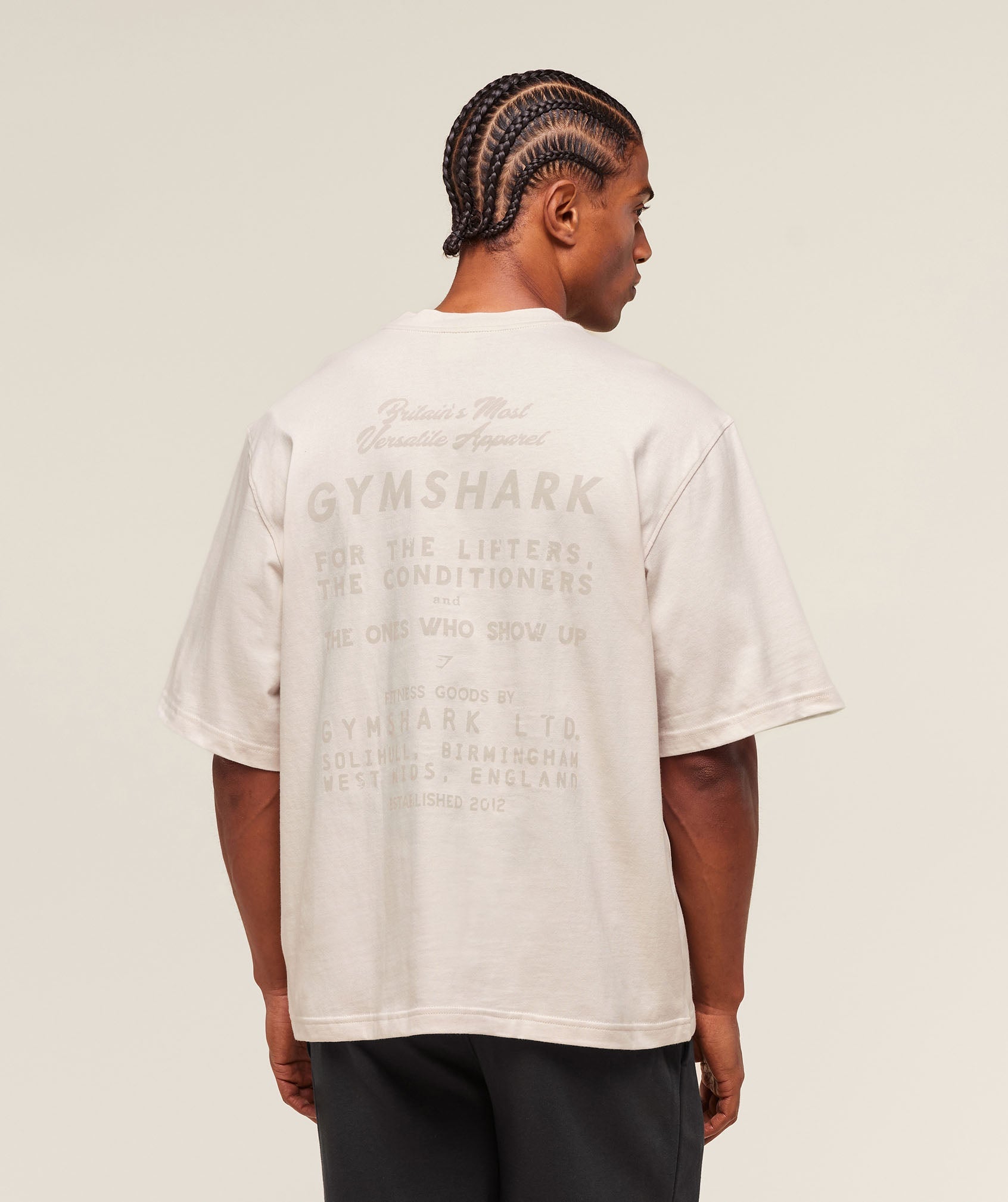 Gymshark For The Lifters Boxy T-Shirt Oat White
