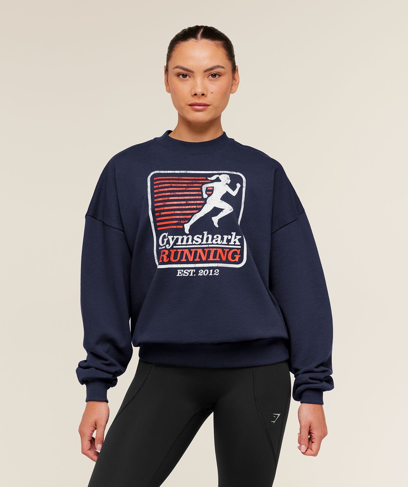 Women's Gymshark Run Club Graphic Sweatshirt Heavy Blue