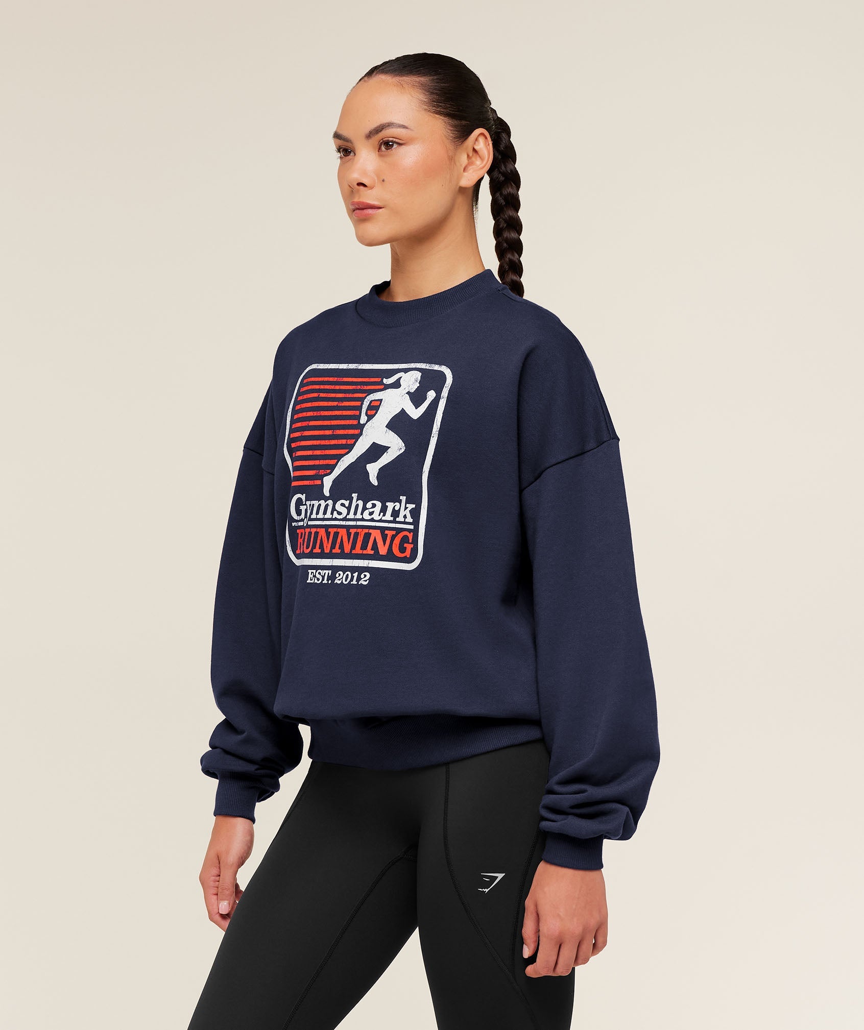 Women's Gymshark Run Club Graphic Sweatshirt Heavy Blue