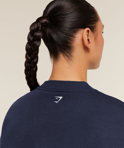 Women's Gymshark Run Club Graphic Sweatshirt Heavy Blue