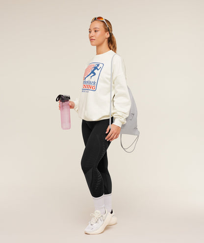 Women's Gymshark Run Club Graphic Sweatshirt Gs Soft White