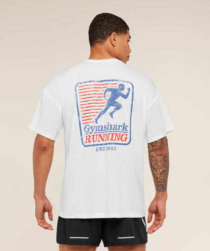Gymshark Run Club Graphic T-Shirt Gs White