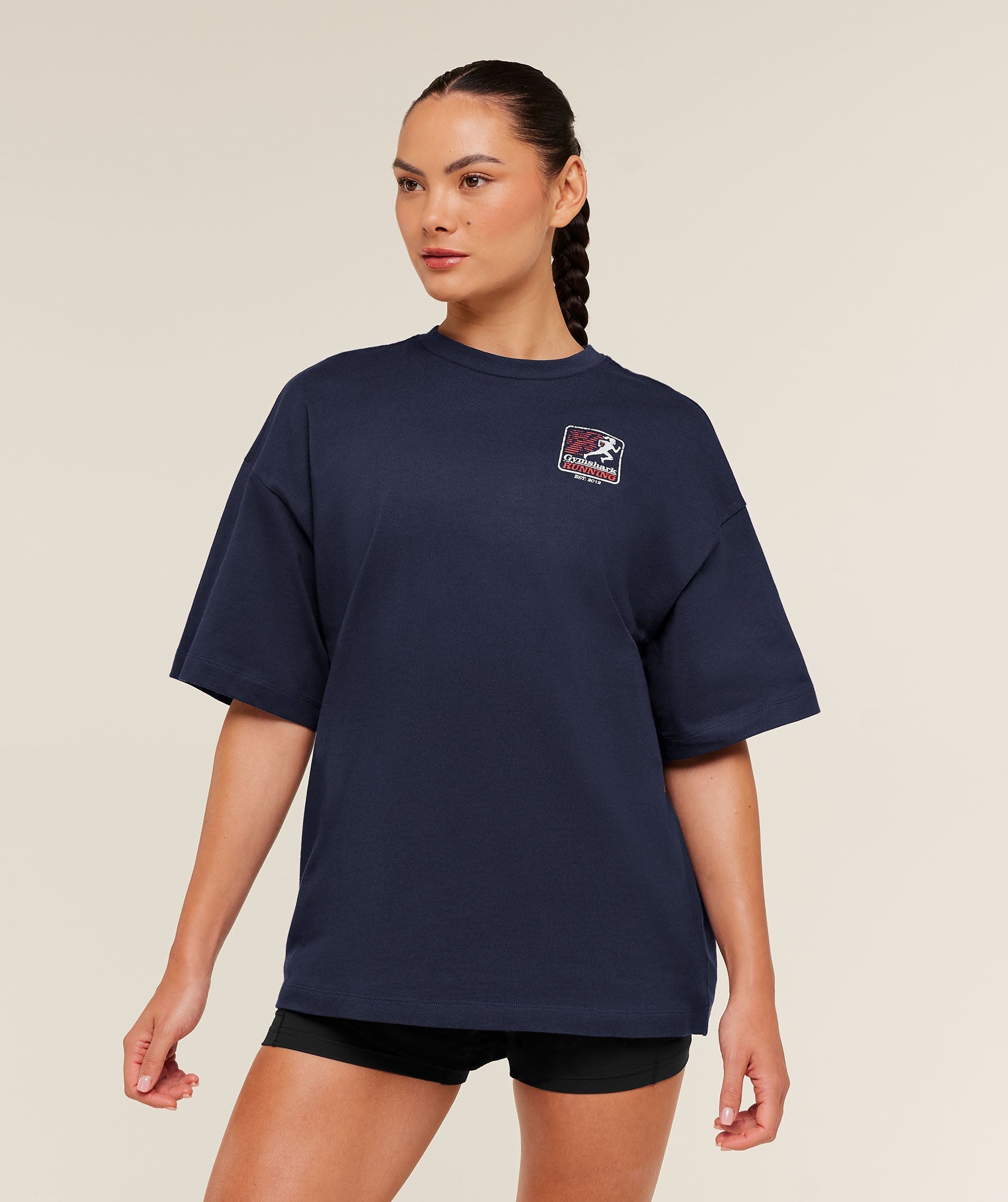 Women's Gymshark Run Club Graphic Short Sleeve T-Shirt Heavy Blue