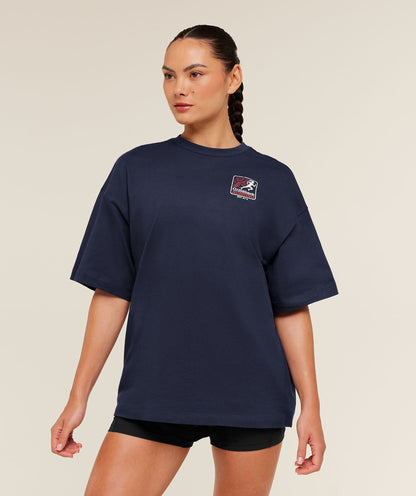Women's Gymshark Run Club Graphic Short Sleeve T-Shirt Heavy Blue