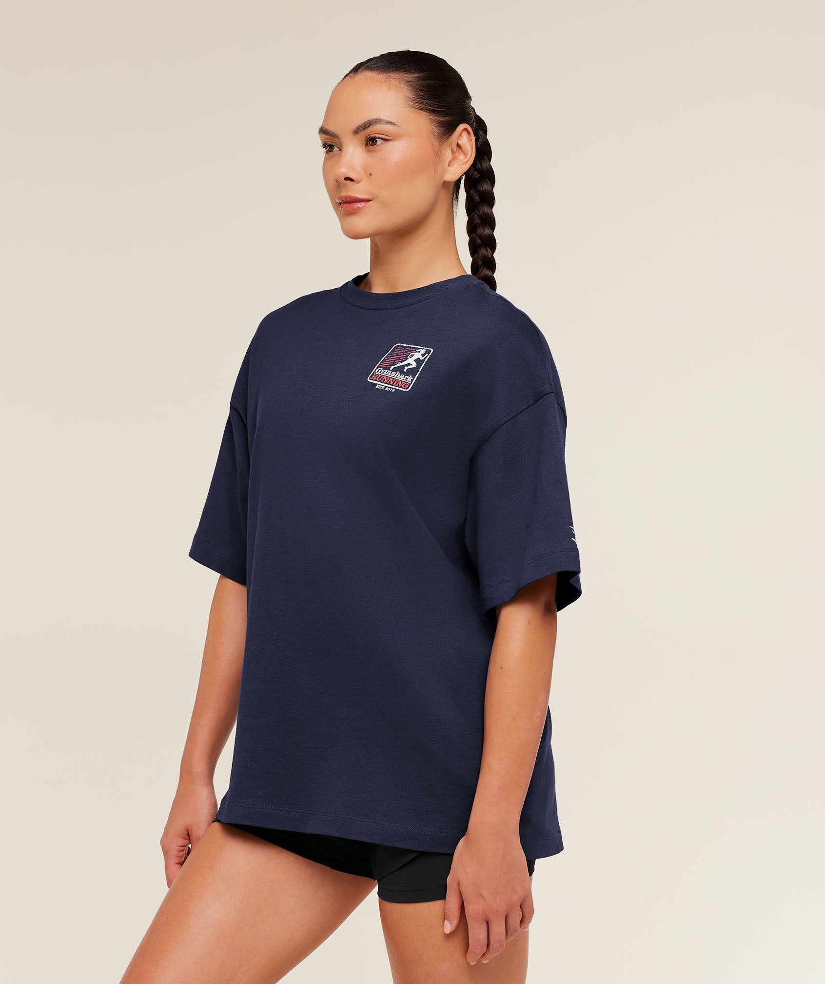Women's Gymshark Run Club Graphic Short Sleeve T-Shirt Heavy Blue