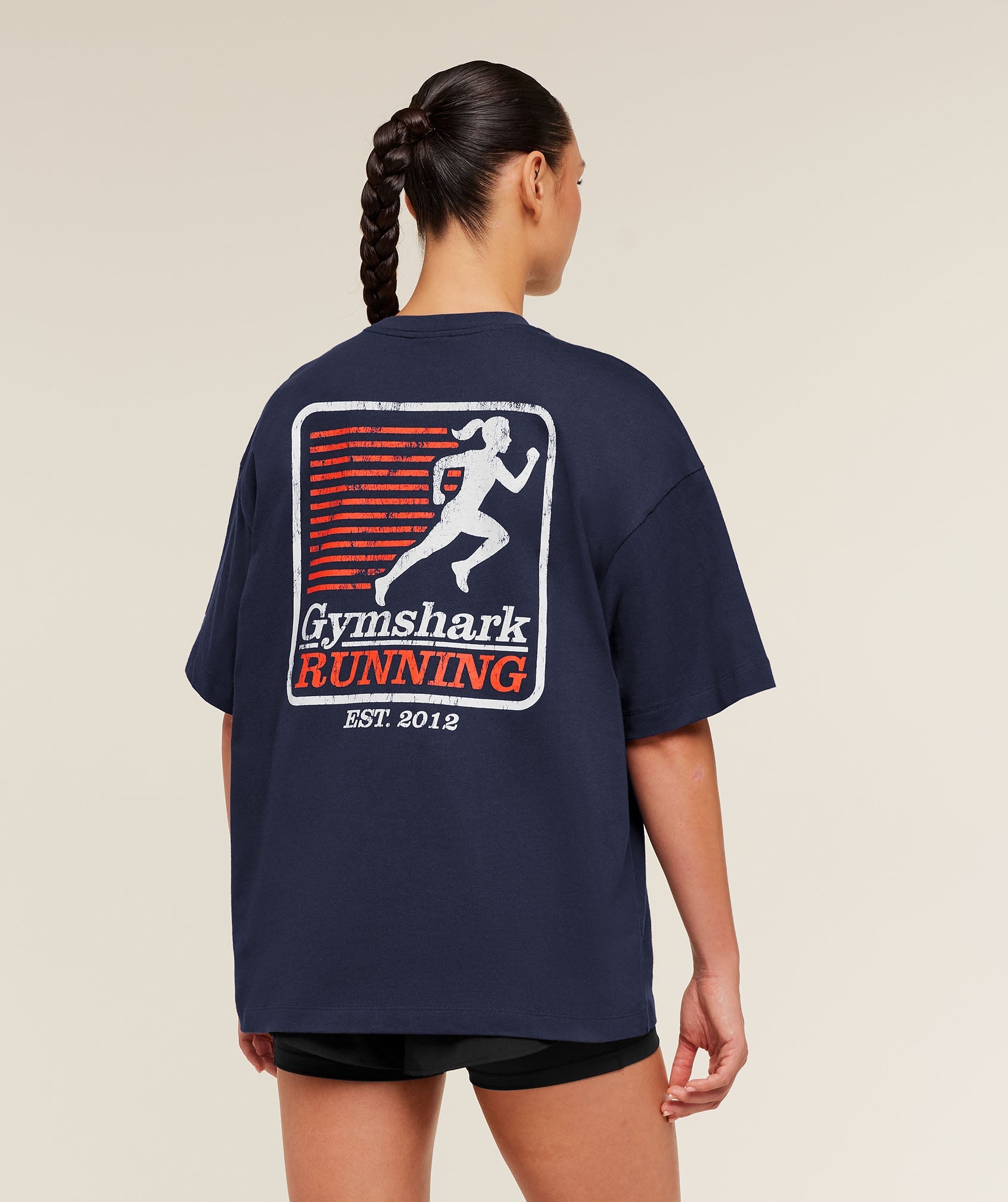 Women's Gymshark Run Club Graphic Short Sleeve T-Shirt Heavy Blue