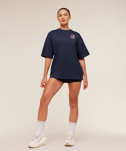Women's Gymshark Run Club Graphic Short Sleeve T-Shirt Heavy Blue