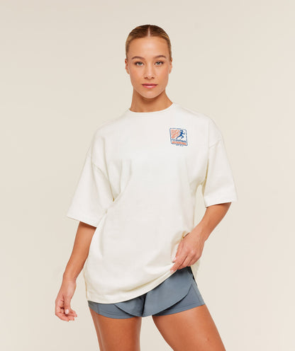 Women's Gymshark Run Club Graphic Short Sleeve T-Shirt Gs Soft White