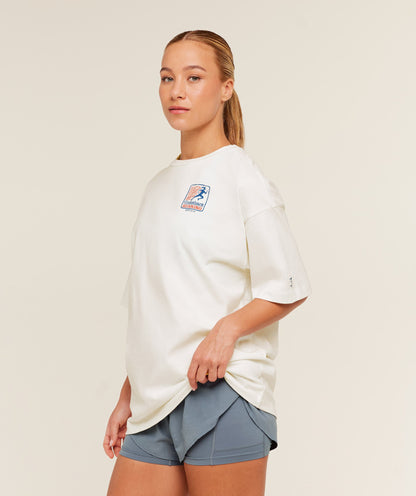 Women's Gymshark Run Club Graphic Short Sleeve T-Shirt Gs Soft White