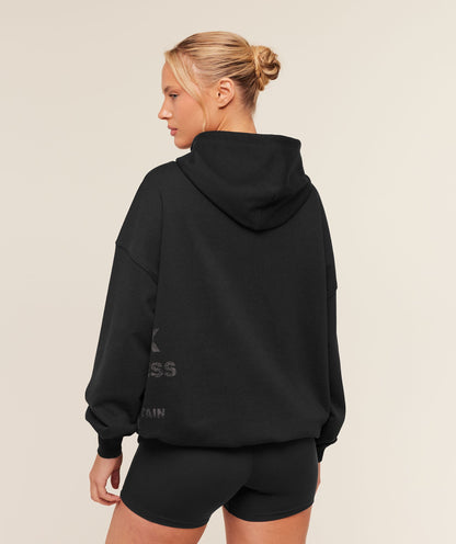 Women's Gymshark Stacked Graphic Hoodie Black