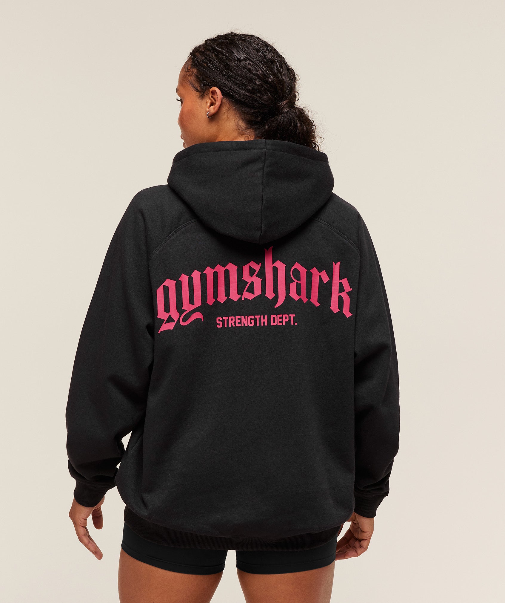 Women's Gymshark Strength Department Oversized Hoodie Black