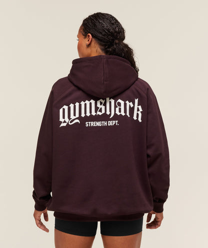 Women's Gymshark Strength Department Oversized Hoodie Cherry Purple