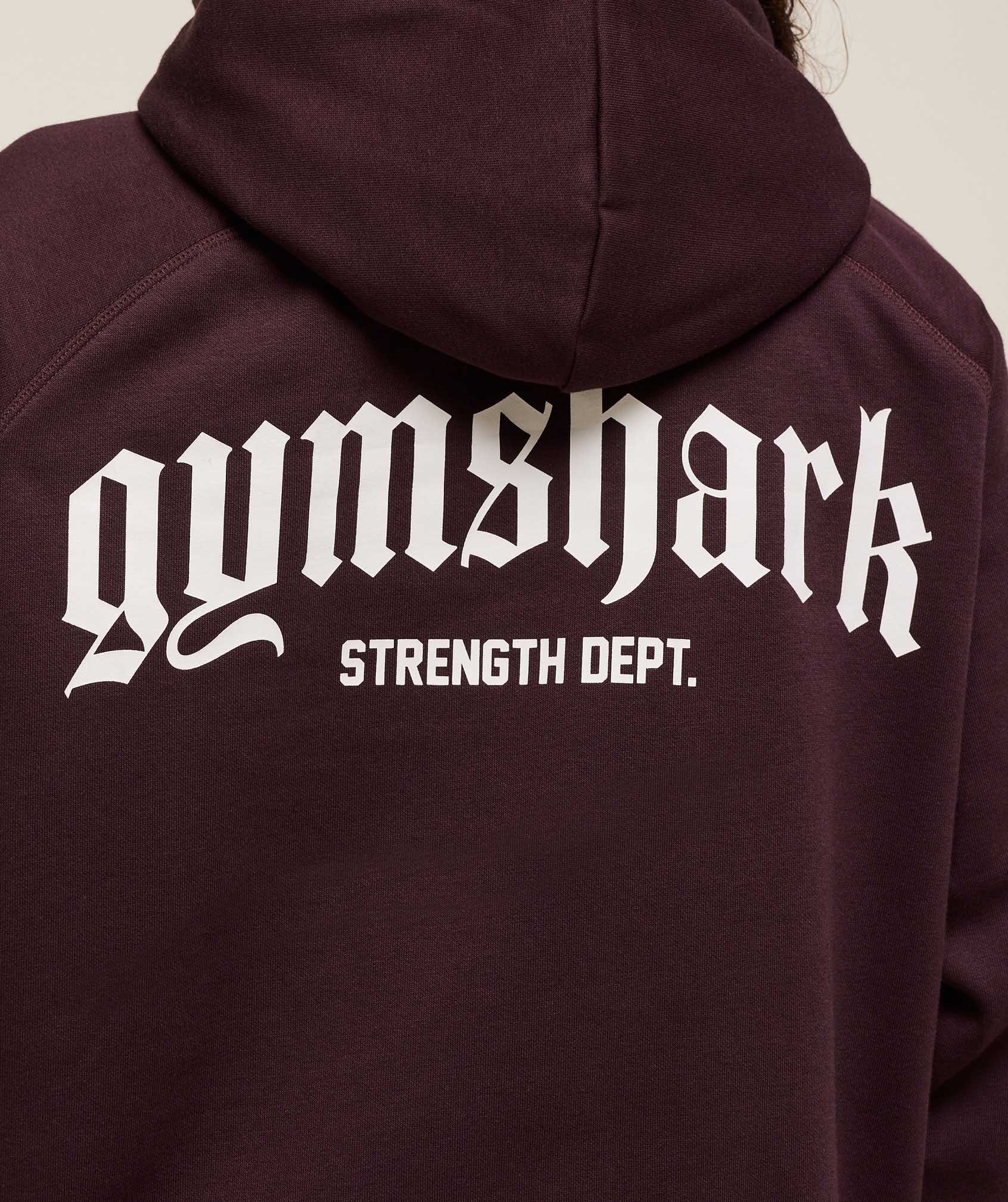 Women's Gymshark Strength Department Oversized Hoodie Cherry Purple