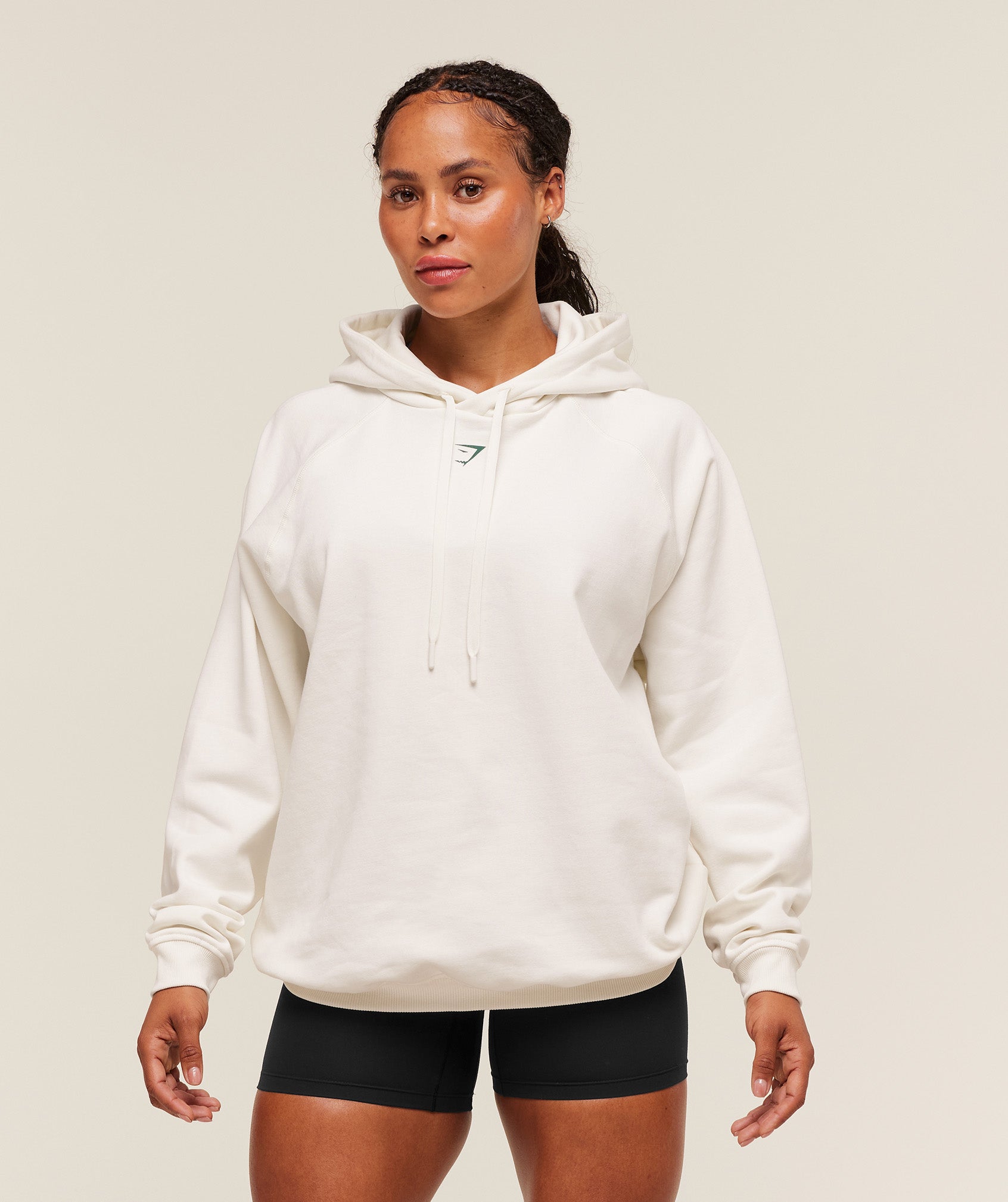 Women's Gymshark Strength Department Oversized Hoodie Soft White