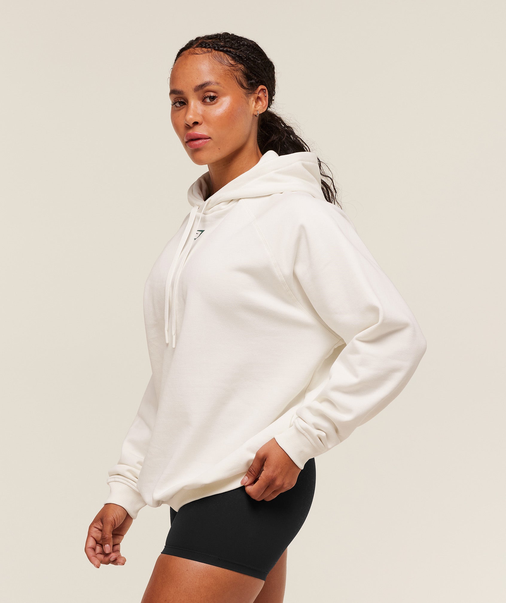 Women's Gymshark Strength Department Oversized Hoodie Soft White