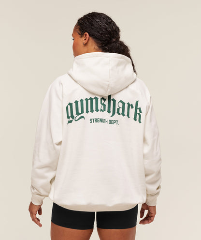 Women's Gymshark Strength Department Oversized Hoodie Soft White