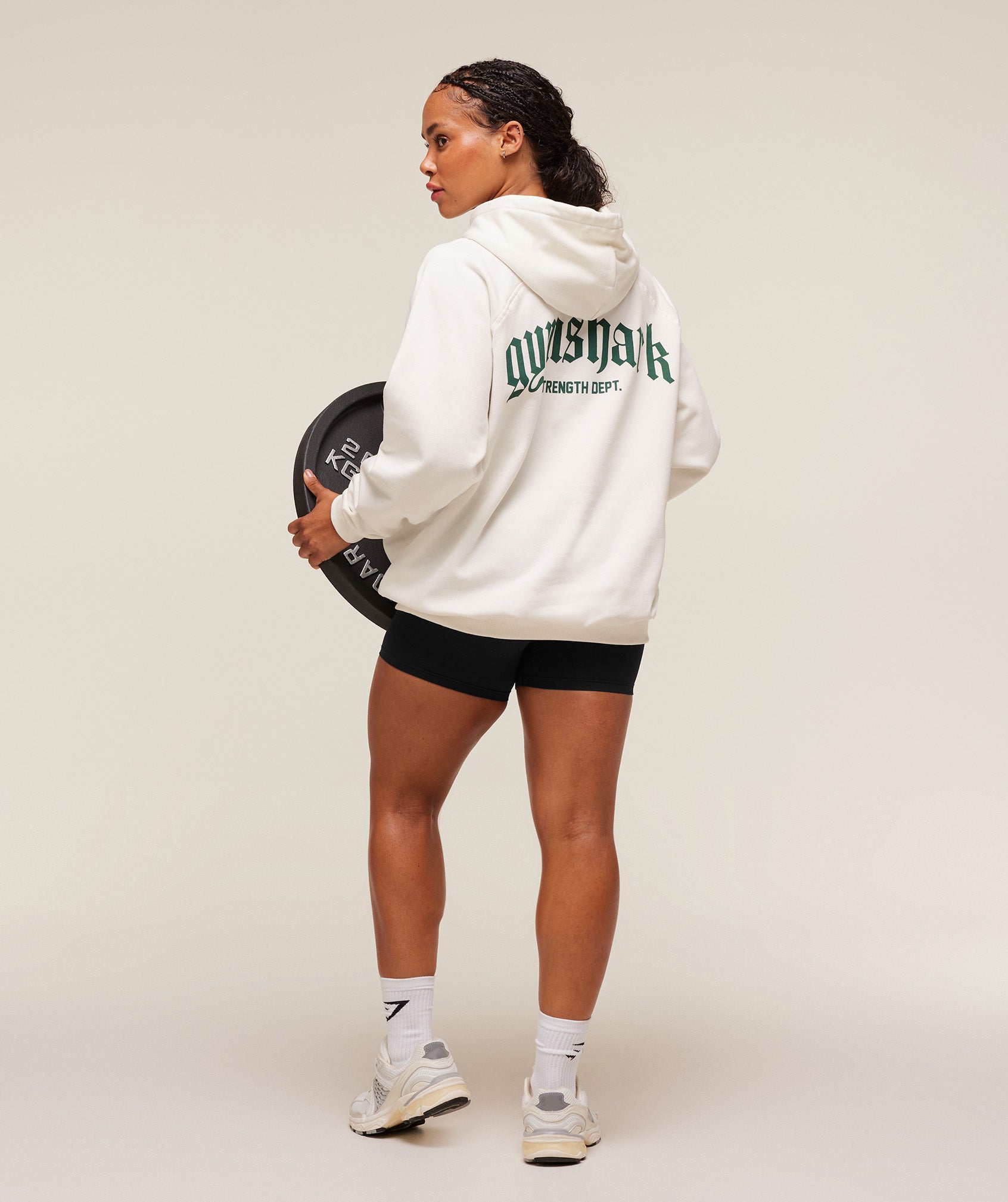 Women's Gymshark Strength Department Oversized Hoodie Soft White