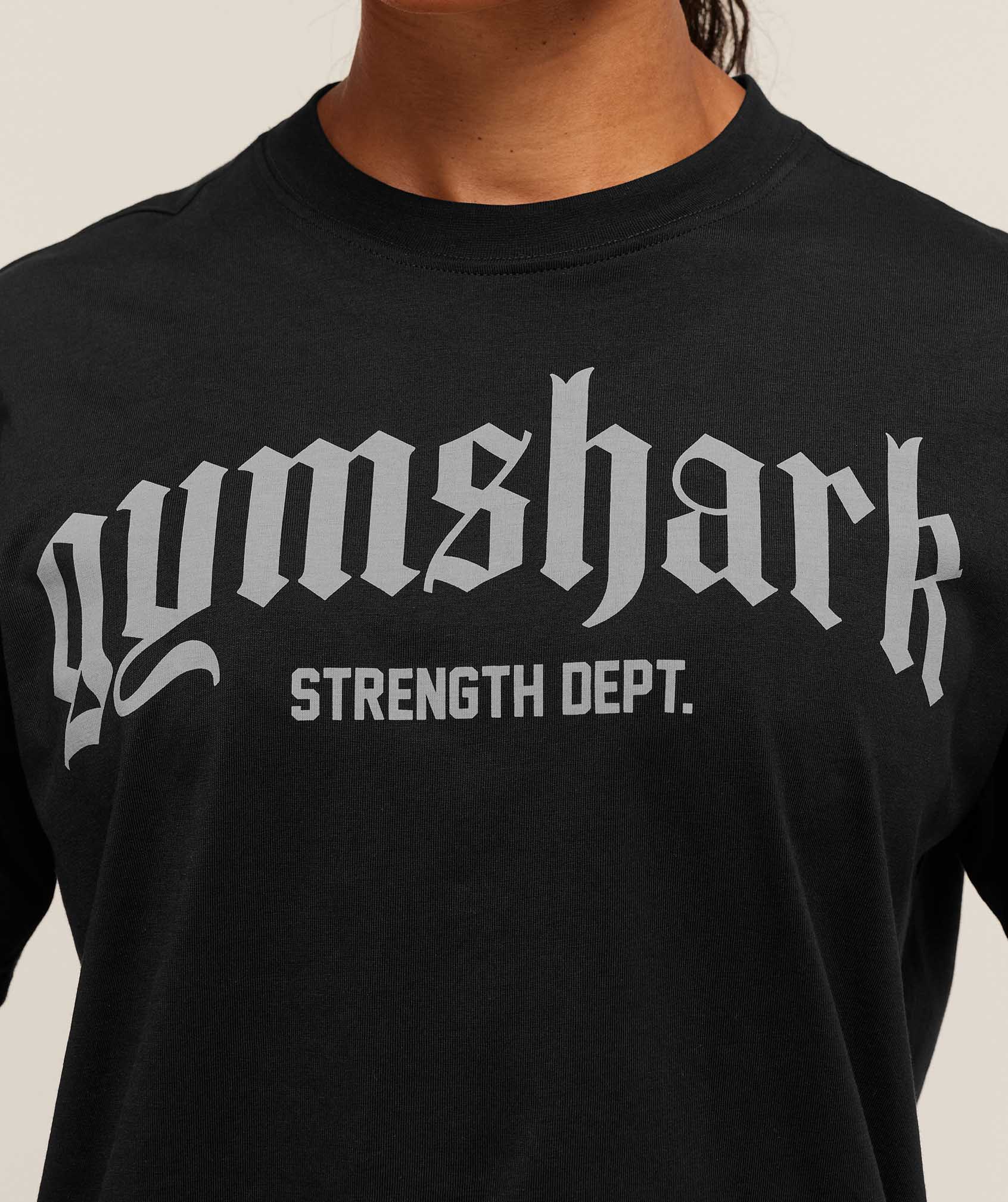 Women's Gymshark Strength Department Oversized T-Shirt Black