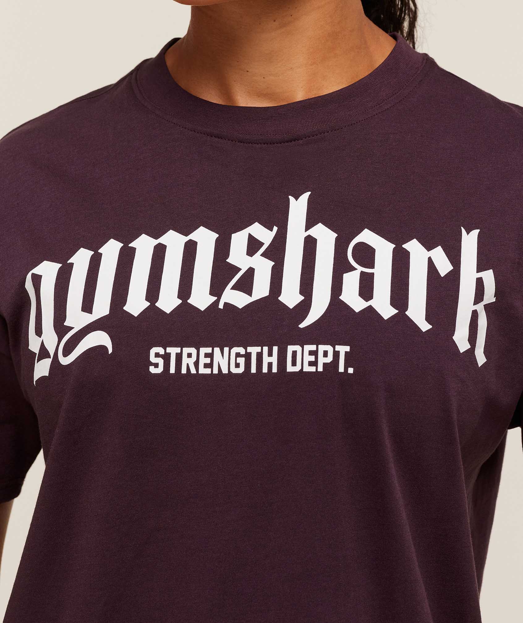 Women's Gymshark Strength Department Oversized T-Shirt Cherry Purple
