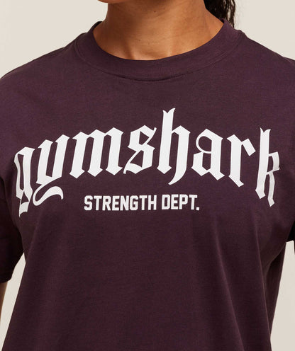 Women's Gymshark Strength Department Oversized T-Shirt Cherry Purple