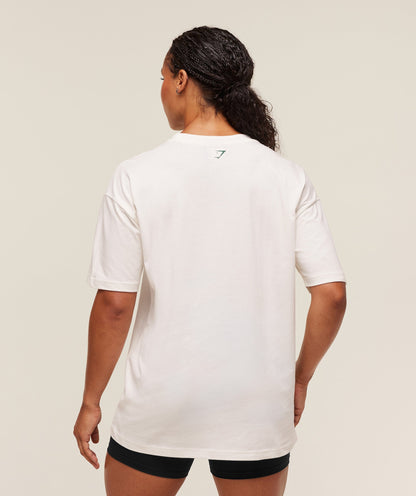 Women's Gymshark Strength Department Oversized T-Shirt Soft White