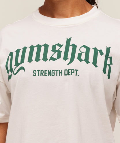 Women's Gymshark Strength Department Oversized T-Shirt Soft White