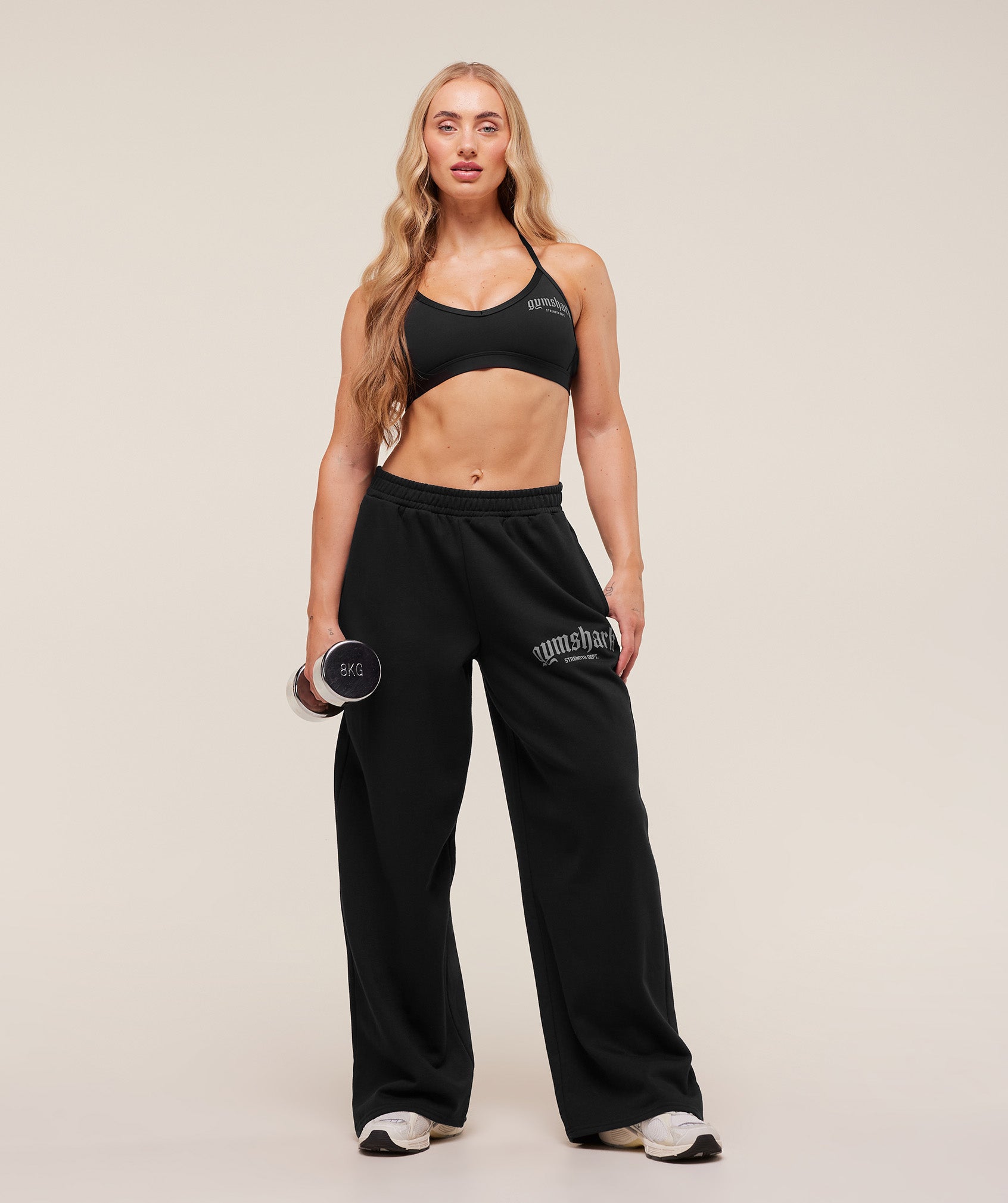 Women's Gymshark Strength Department Wide Leg Joggers Black