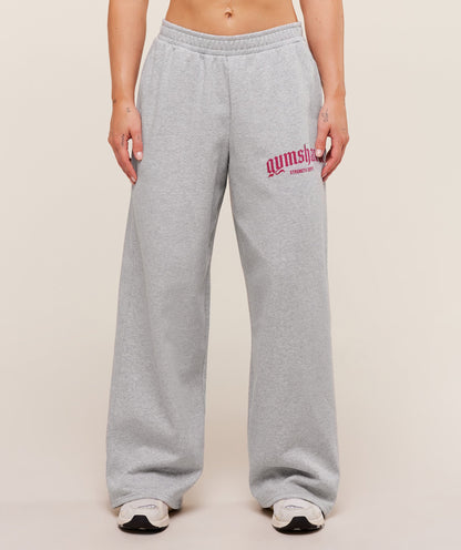 Women's Gymshark Strength Department Wide Leg Joggers Light Grey Core Marl