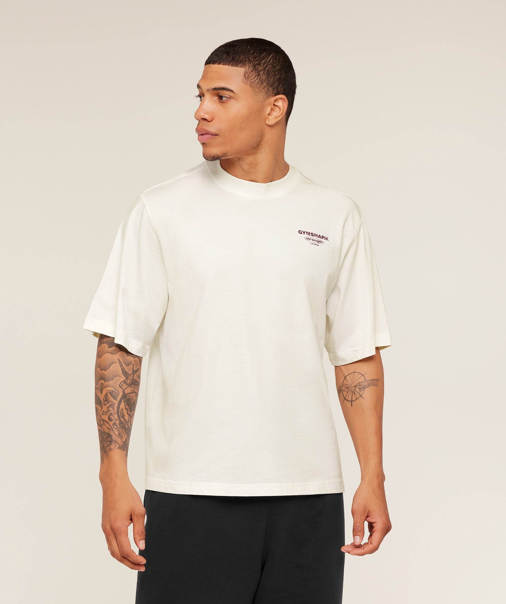 Gymshark Strength Stars Washed Graphic T-Shirt Soft White